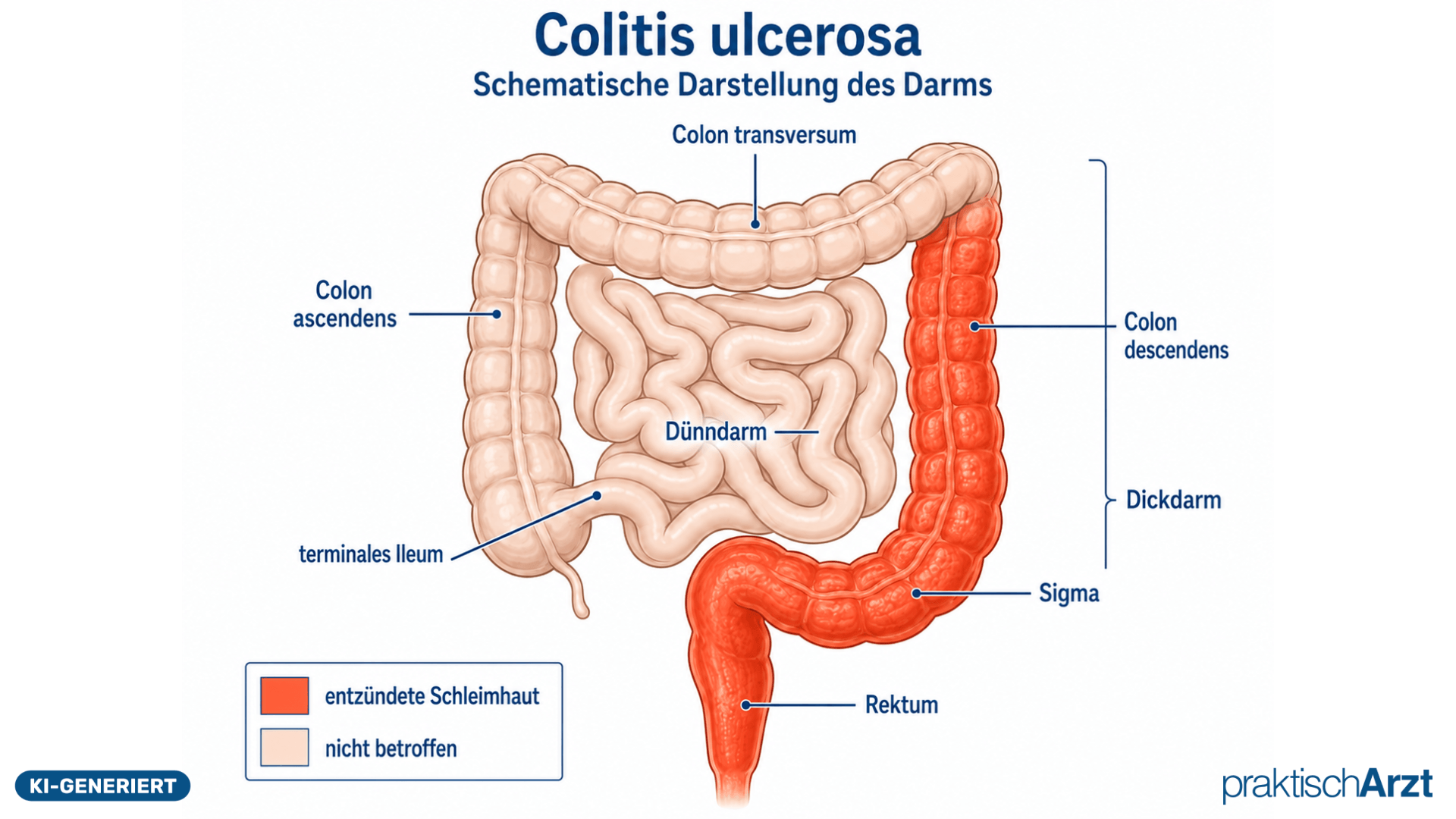 KI generiert - Colitis Ulcerosa Schaubild