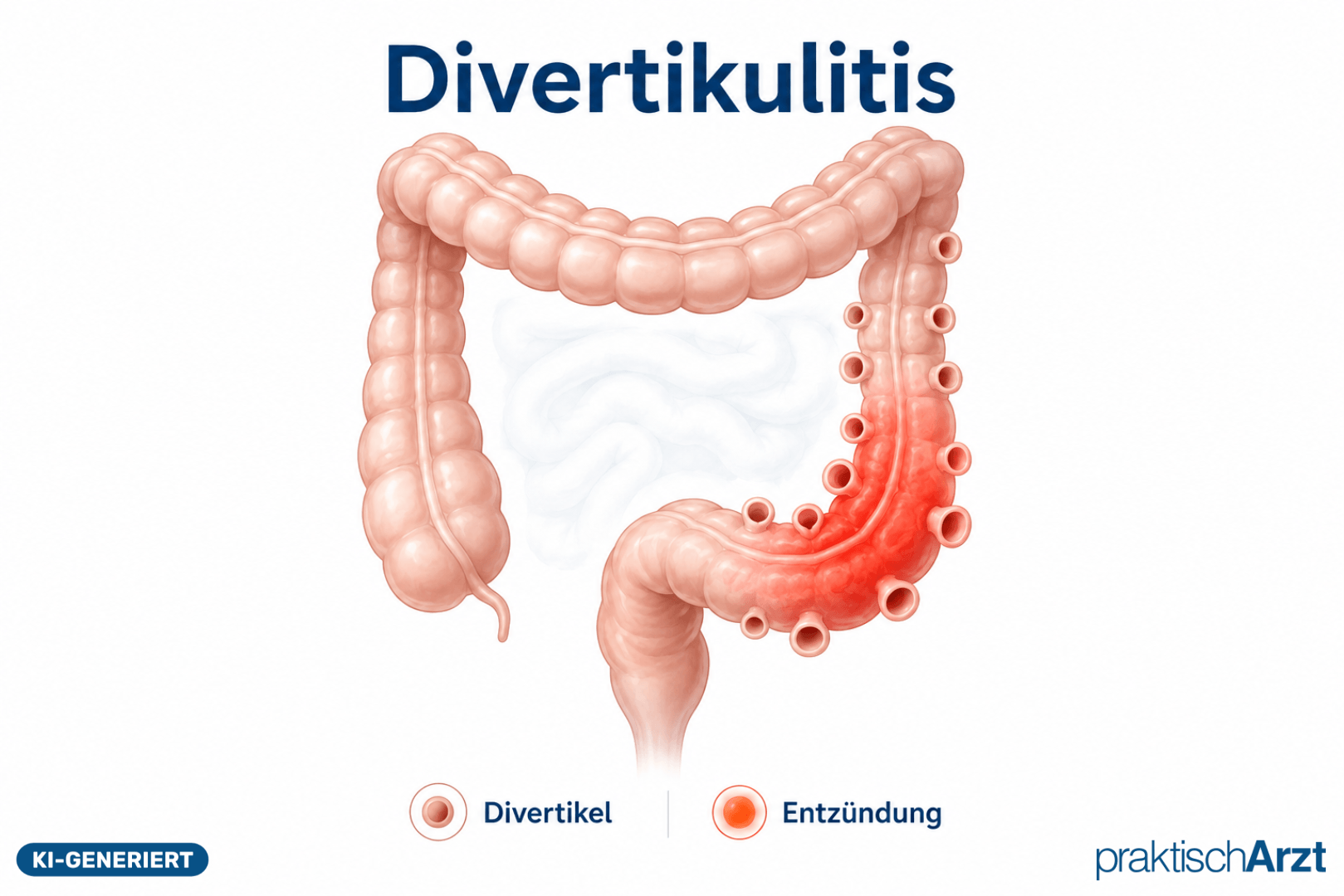 KI generiert - Schaubild zum Krankheitsbild Divertikulitis