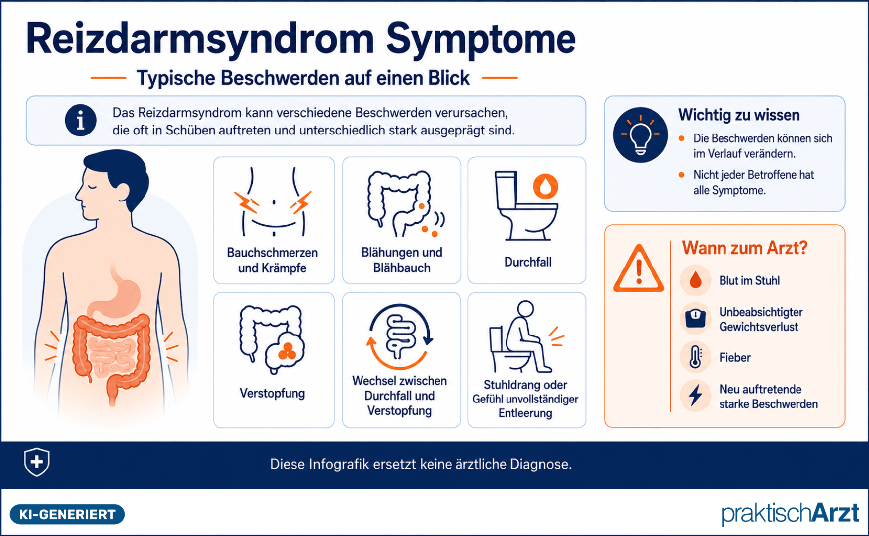 KI generiert - Reizdarmsyndrom Symptome