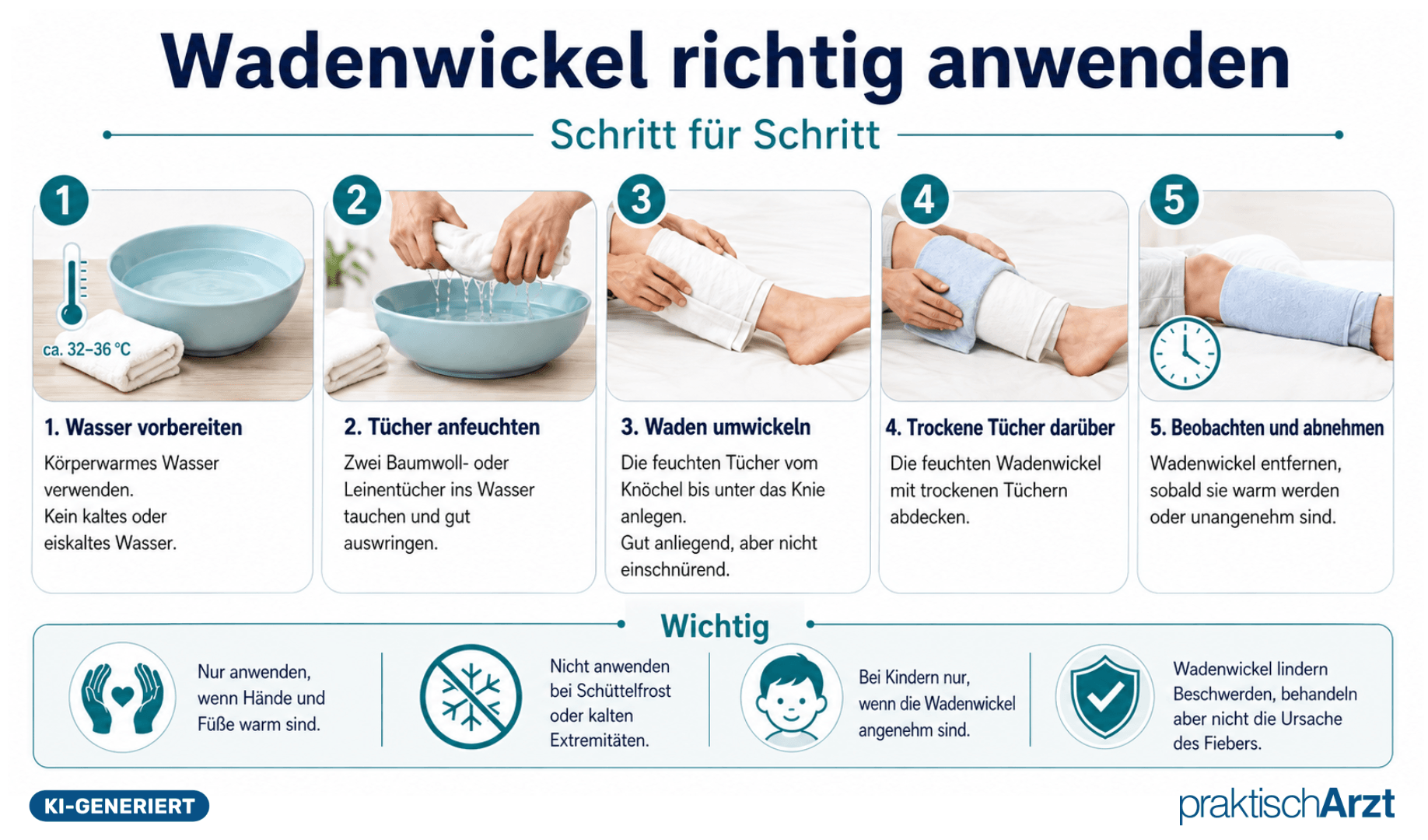 KI generiert - Wadenwickel Richtig Anwenden – Schritt Für Schritt