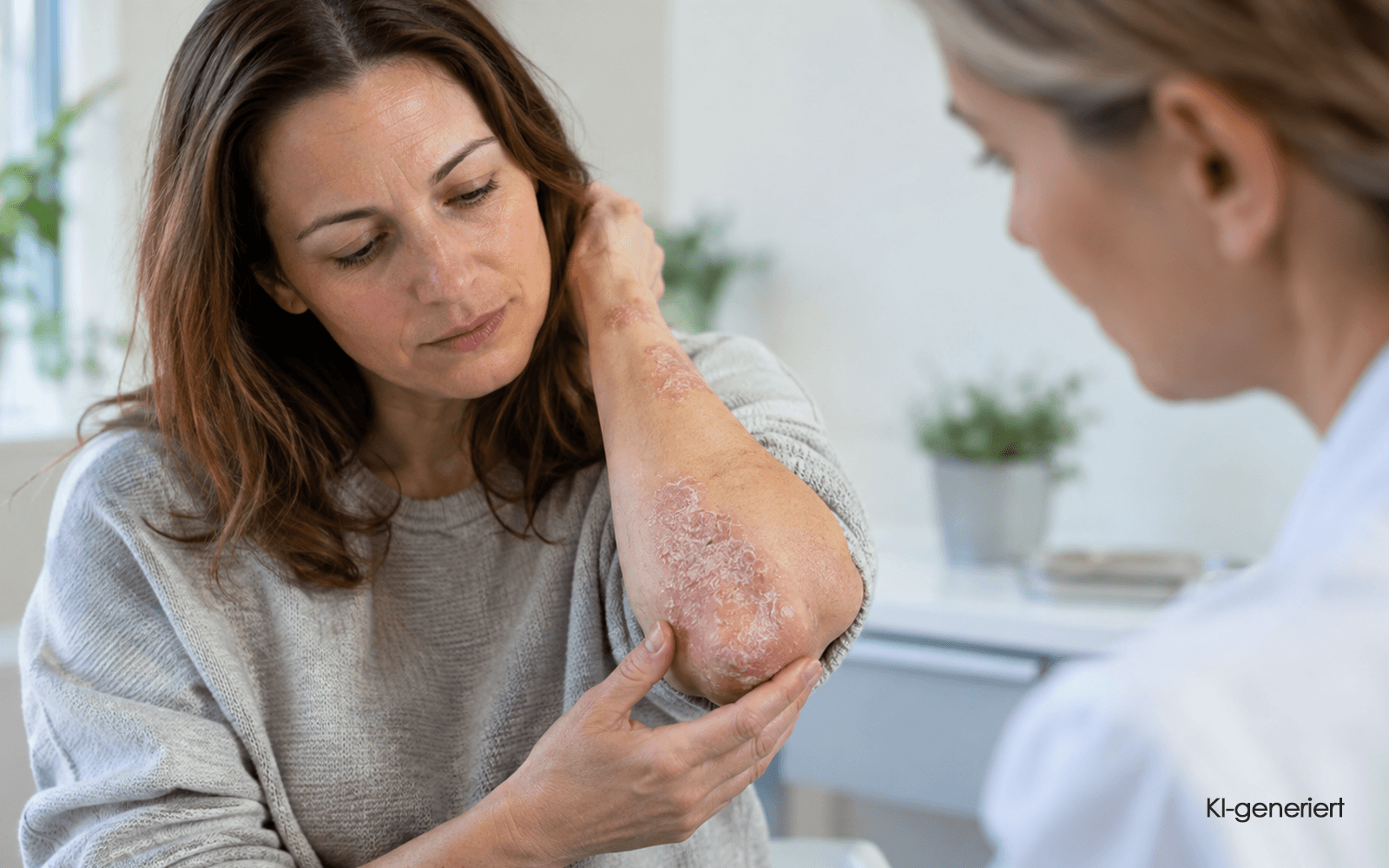 KI generiert - Dermatologische Beratung bei Schuppenflechte